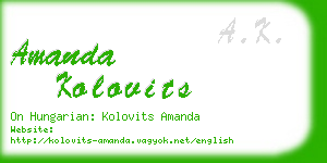 amanda kolovits business card